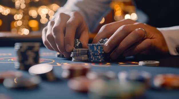 Mobile phone showing wortel Bandar Poker table selection and deposit options